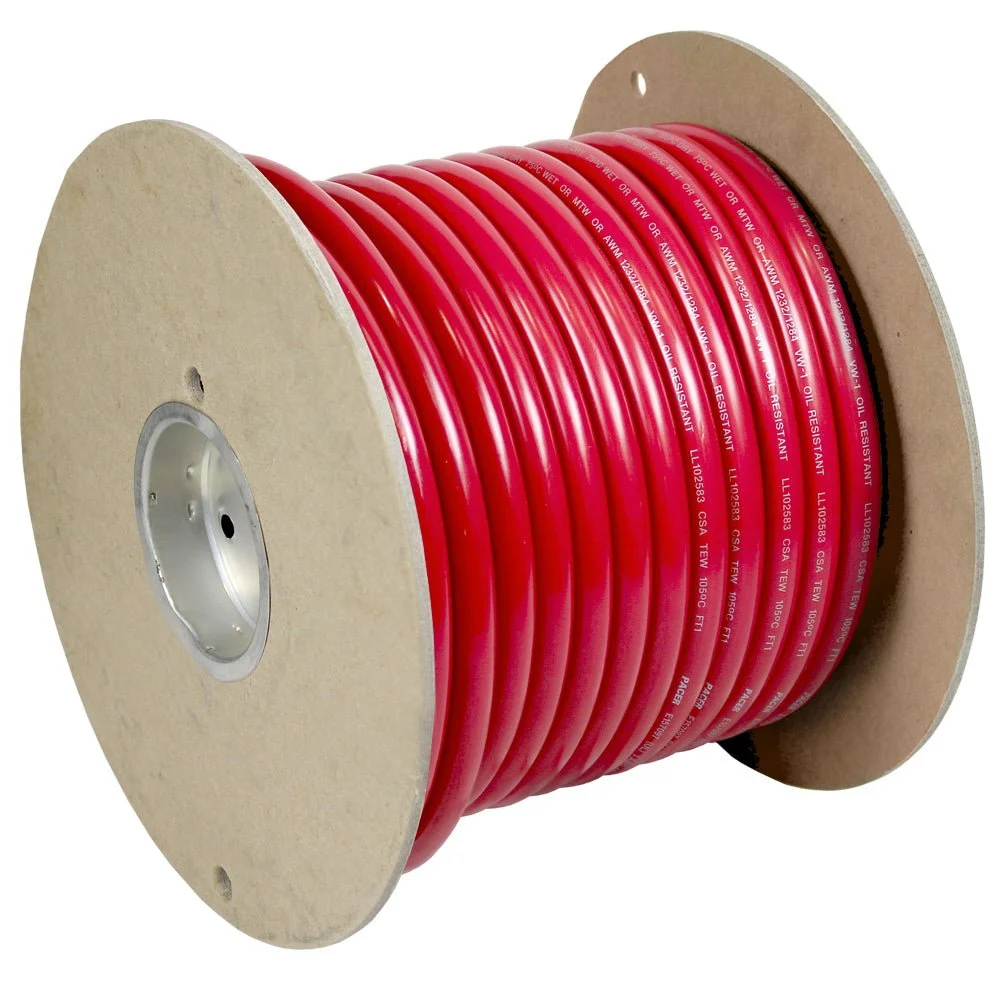 Pacer Red 1/0 AWG Battery Cable - 100' – Marine Electrical Replacement Part