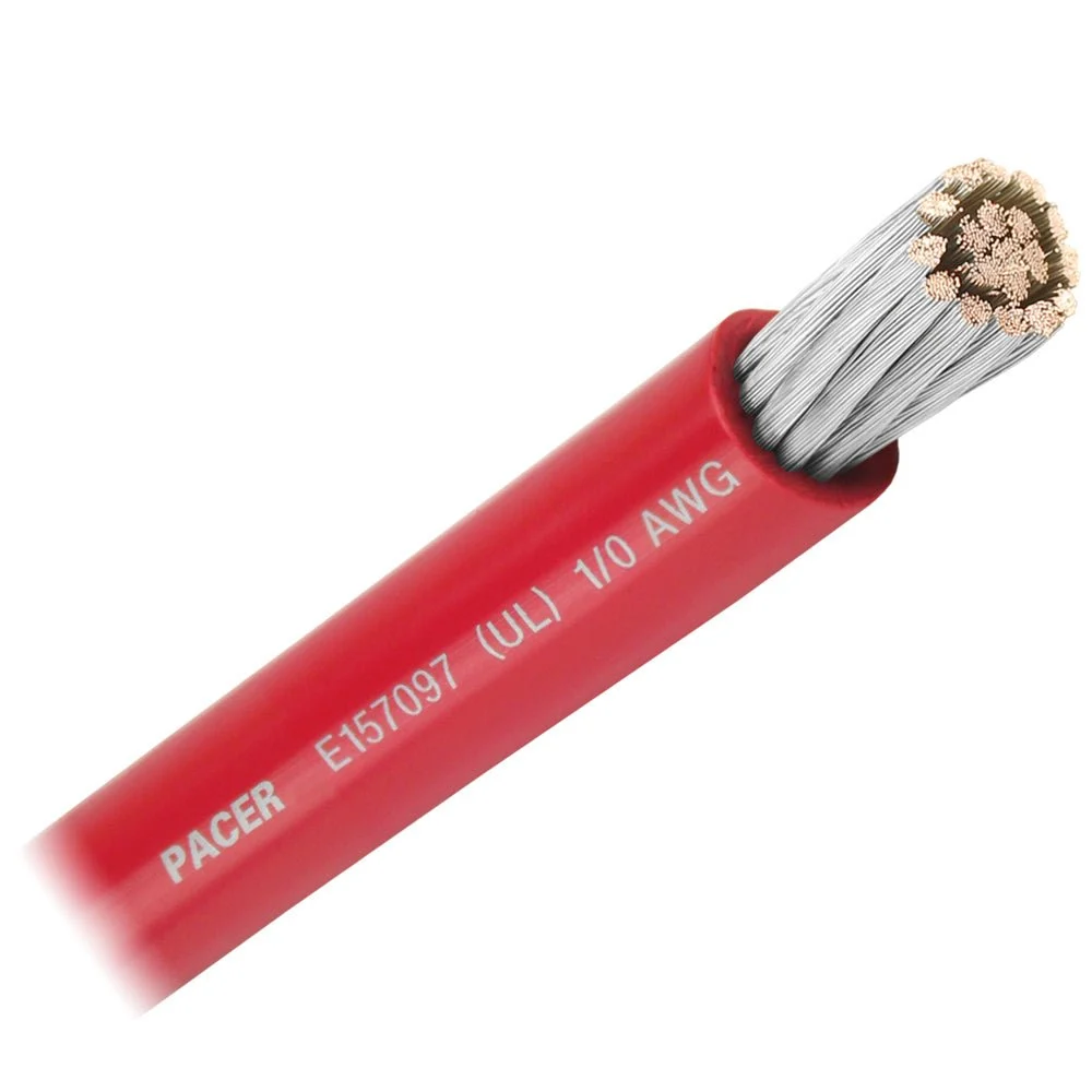 Pacer Red 1/0 AWG Battery Cable - Sold By The Foot – Marine Electrical Replacement Part