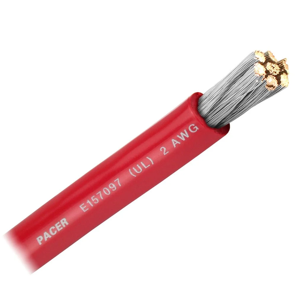 Pacer Red 2 AWG Battery Cable - Sold By The Foot – Marine Electrical Replacement Part