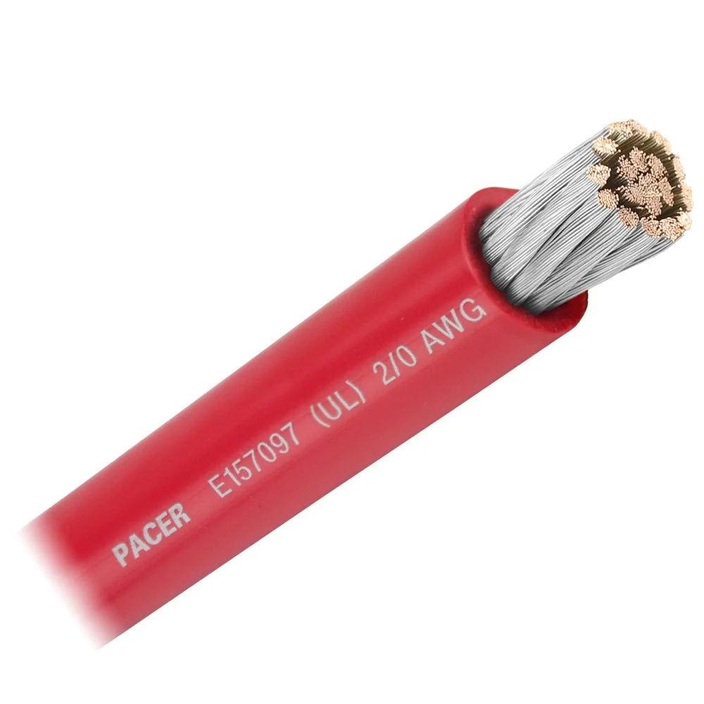 Pacer Red 2/0 AWG Battery Cable - Sold By The Foot – Marine Electrical Replacement Part
