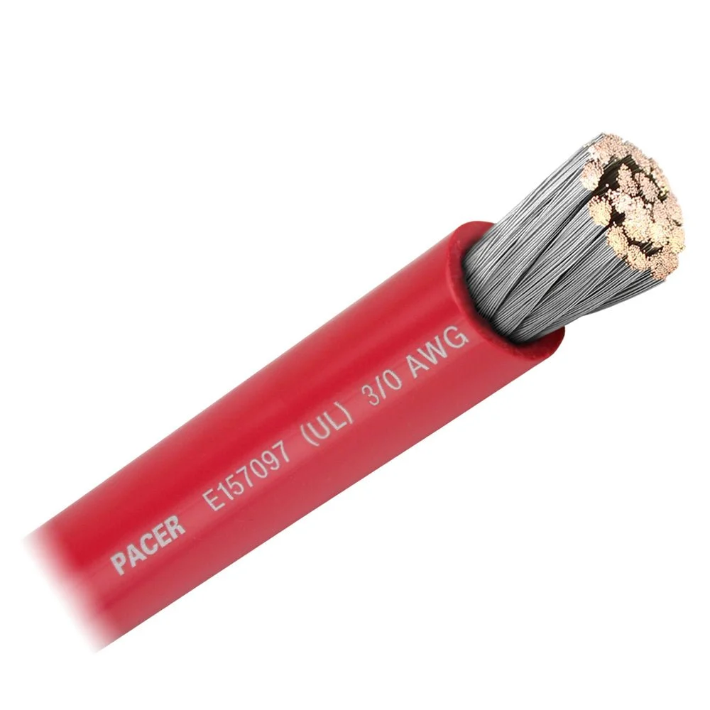 Pacer Red 3/0 AWG Battery Cable - Sold By The Foot – Marine Electrical Replacement Part