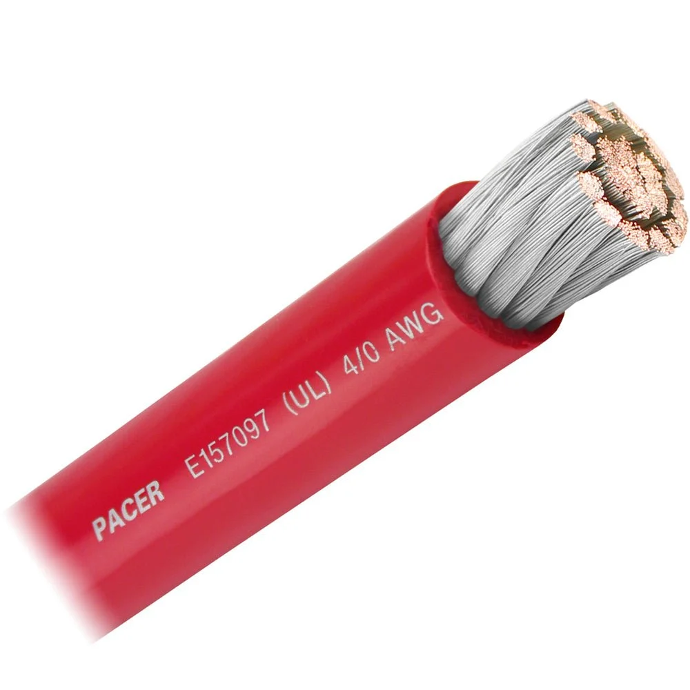 Pacer Red 4/0 AWG Battery Cable - Sold By The Foot – Marine Electrical Replacement Part