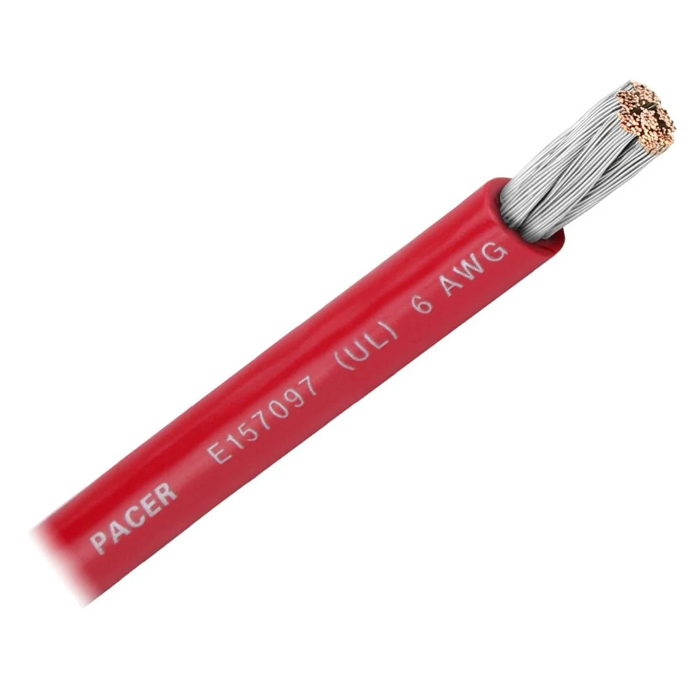 Pacer Red 6 AWG Battery Cable - Sold By The Foot – Marine Electrical Replacement Part