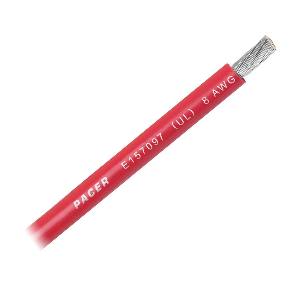 Pacer Red 8 AWG Battery Cable - Sold By The Foot – Marine Electrical Replacement Part