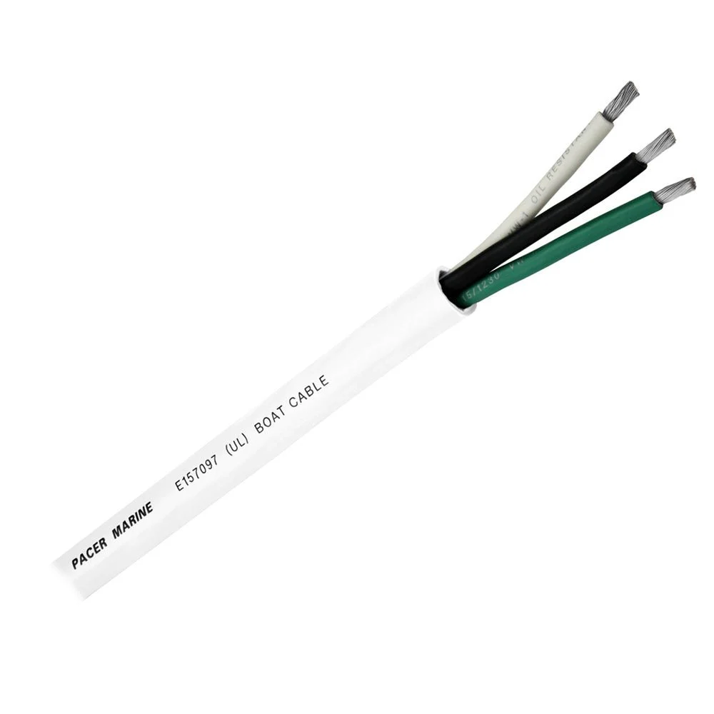 Pacer Round 3 Conductor Cable - 250' - 16/3 AWG - Black, Green & White – Marine Electrical Replacement Part