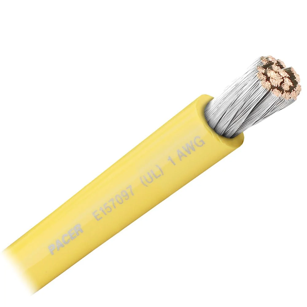 Pacer Yellow 1 AWG Battery Cable - Sold By The Foot – Marine Electrical Replacement Part