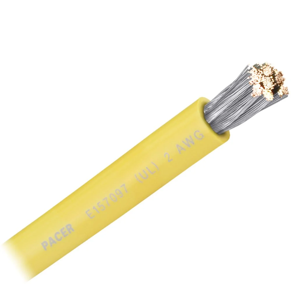 Pacer Yellow 2 AWG Battery Cable - Sold By The Foot – Marine Electrical Replacement Part