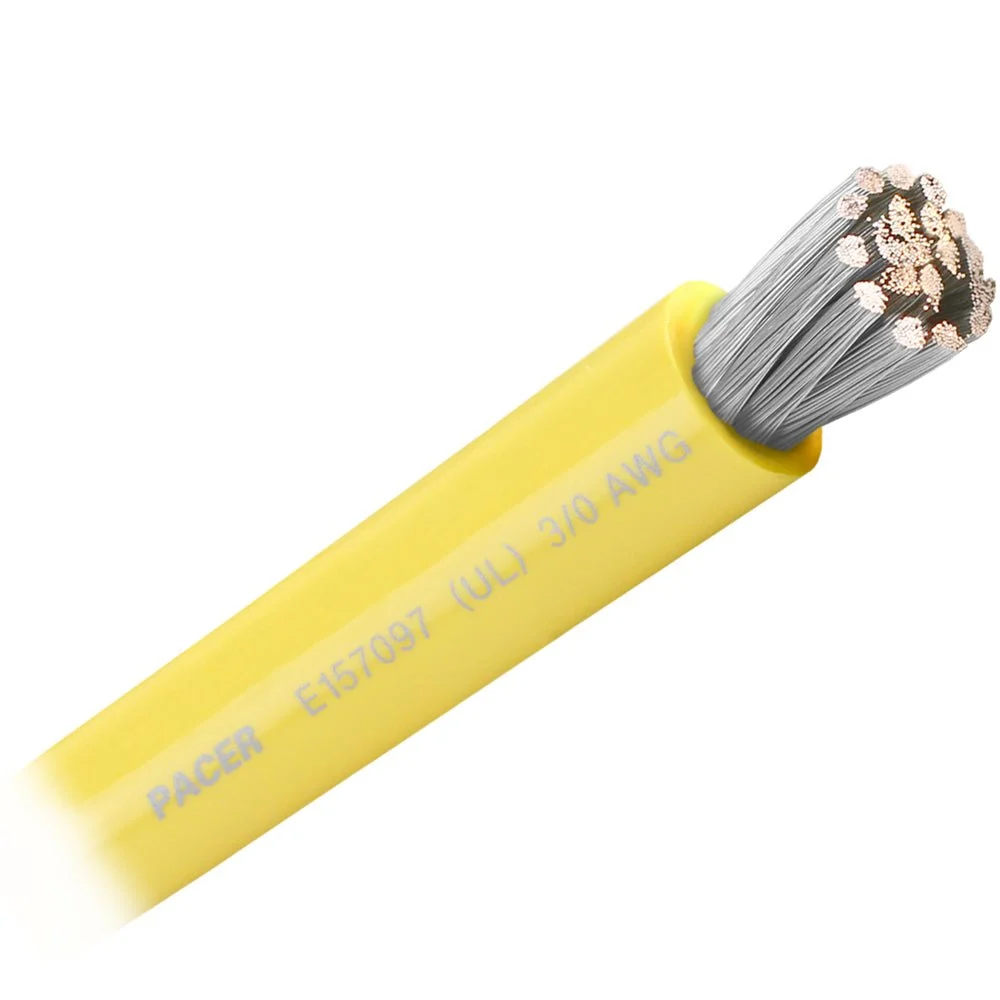 Pacer Yellow 3/0 AWG Battery Cable - Sold By The Foot – Marine Electrical Replacement Part