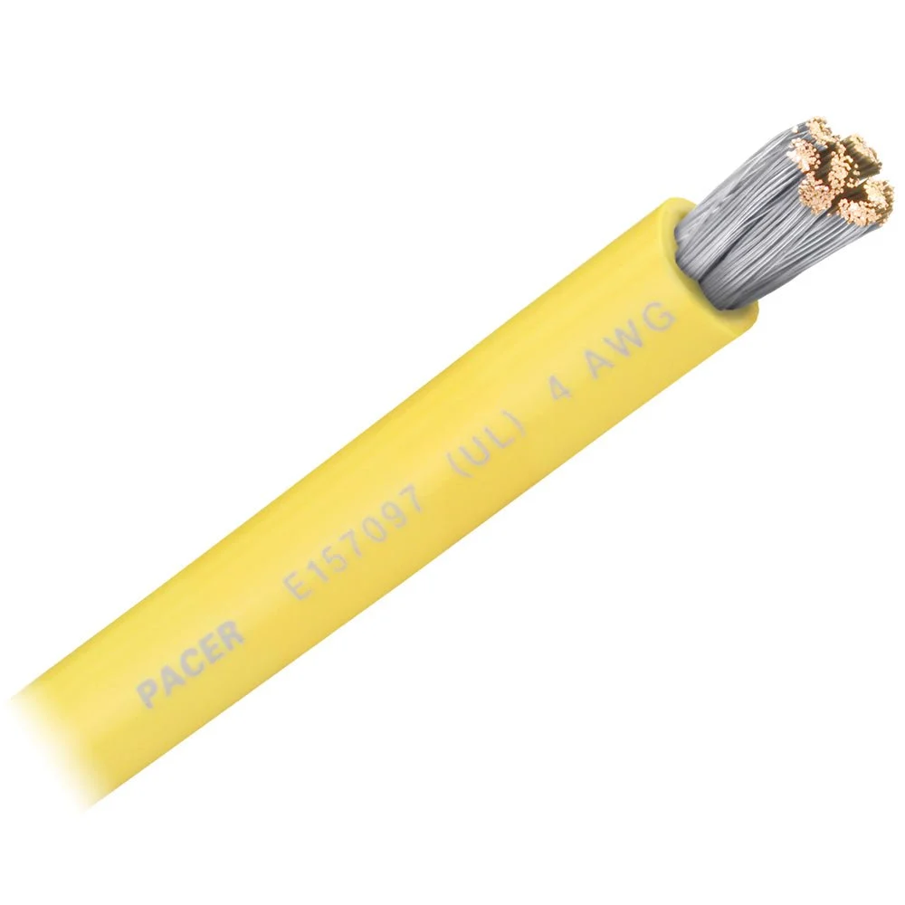 Pacer Yellow 4 AWG Battery Cable - Sold By The Foot – Marine Electrical Replacement Part