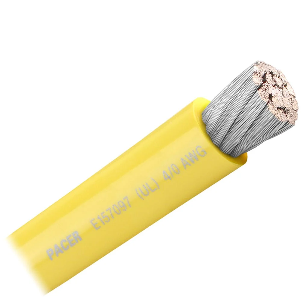 Pacer Yellow 4/0 AWG Battery Cable - Sold By The Foot – Marine Electrical Replacement Part