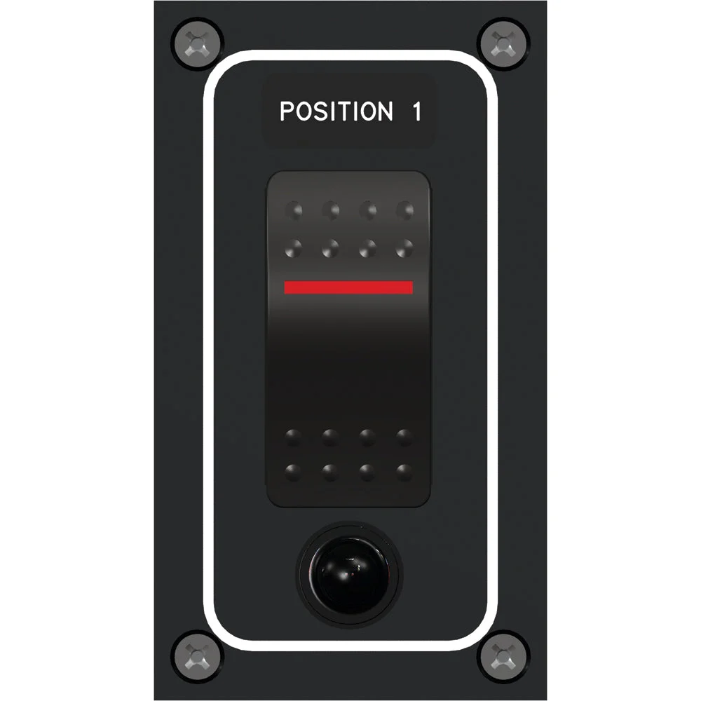Paneltronics Waterproof Panel - DC 1-Position Illuminated Rocker Switch & Circuit Breaker