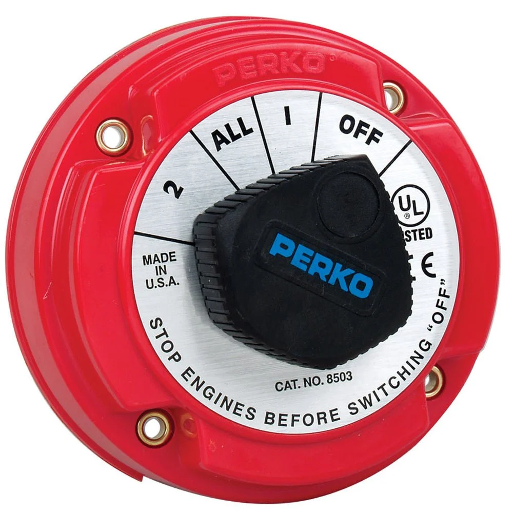 Perko 8503DP Medium Duty Battery Selector Switch w/Alternator Field Disconnect w/o Key Lock – Marine Boat Replacement Part