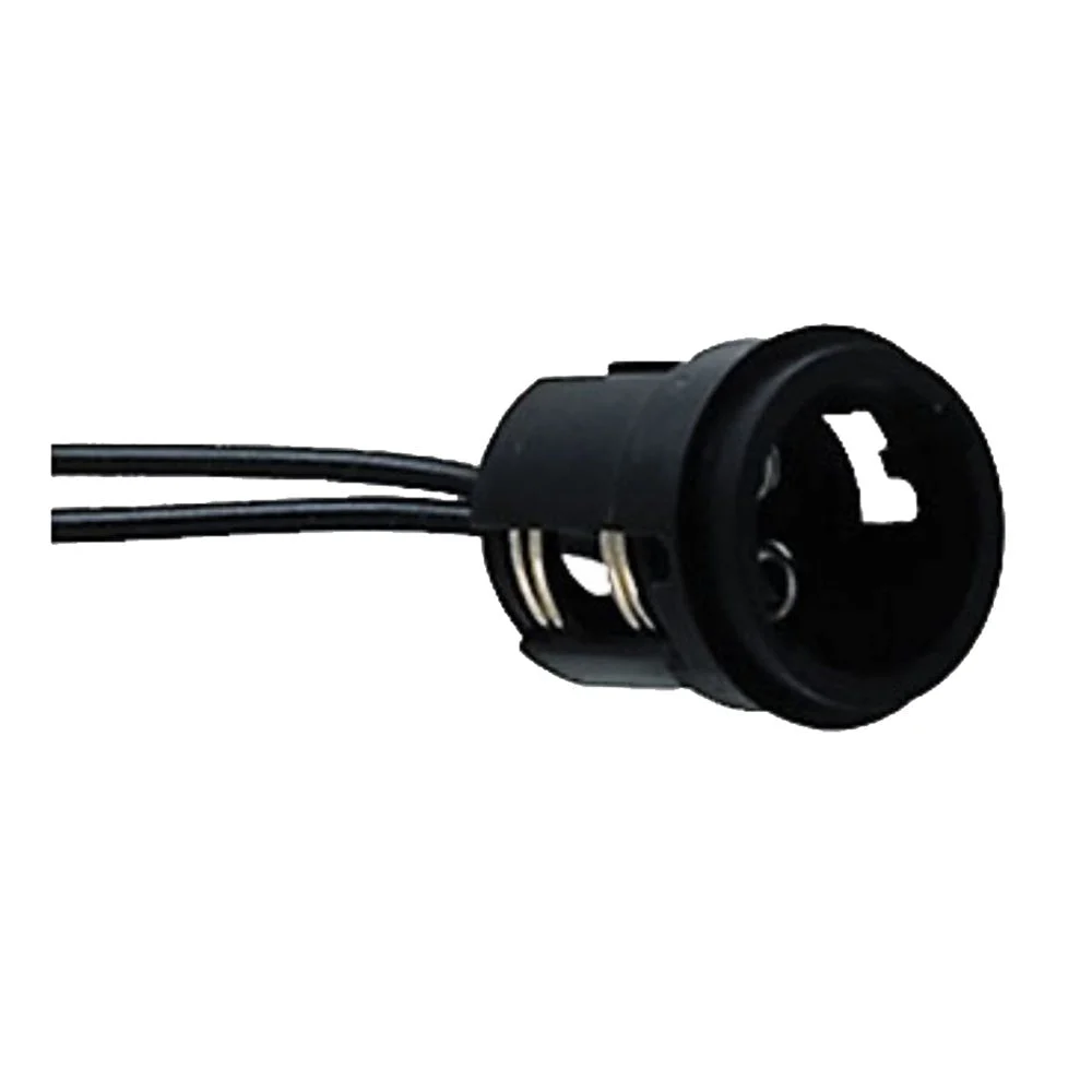 Perko Double Contact Bayonet Socket - Black Polymer w/10" Pigtail – Marine Boat Replacement Part