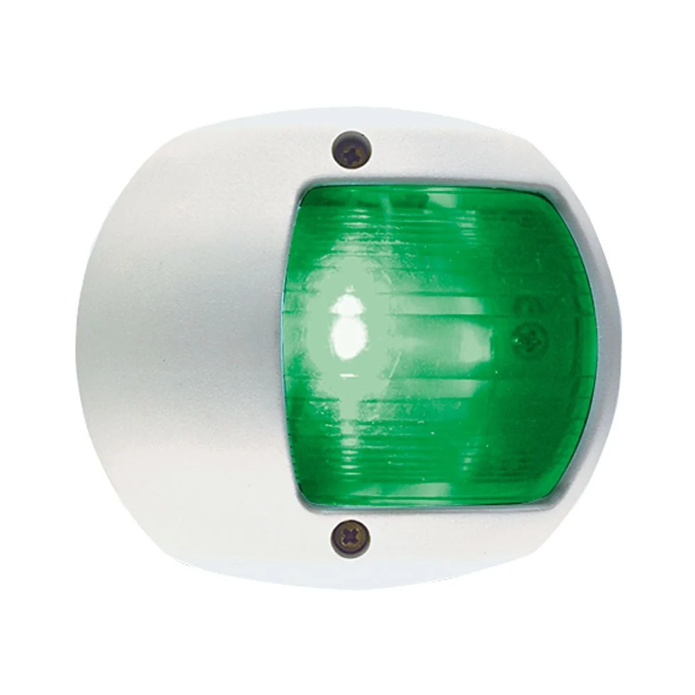 Perko LED Side Light - Green - 12V - White Plastic Housing – Marine Boat Replacement Part