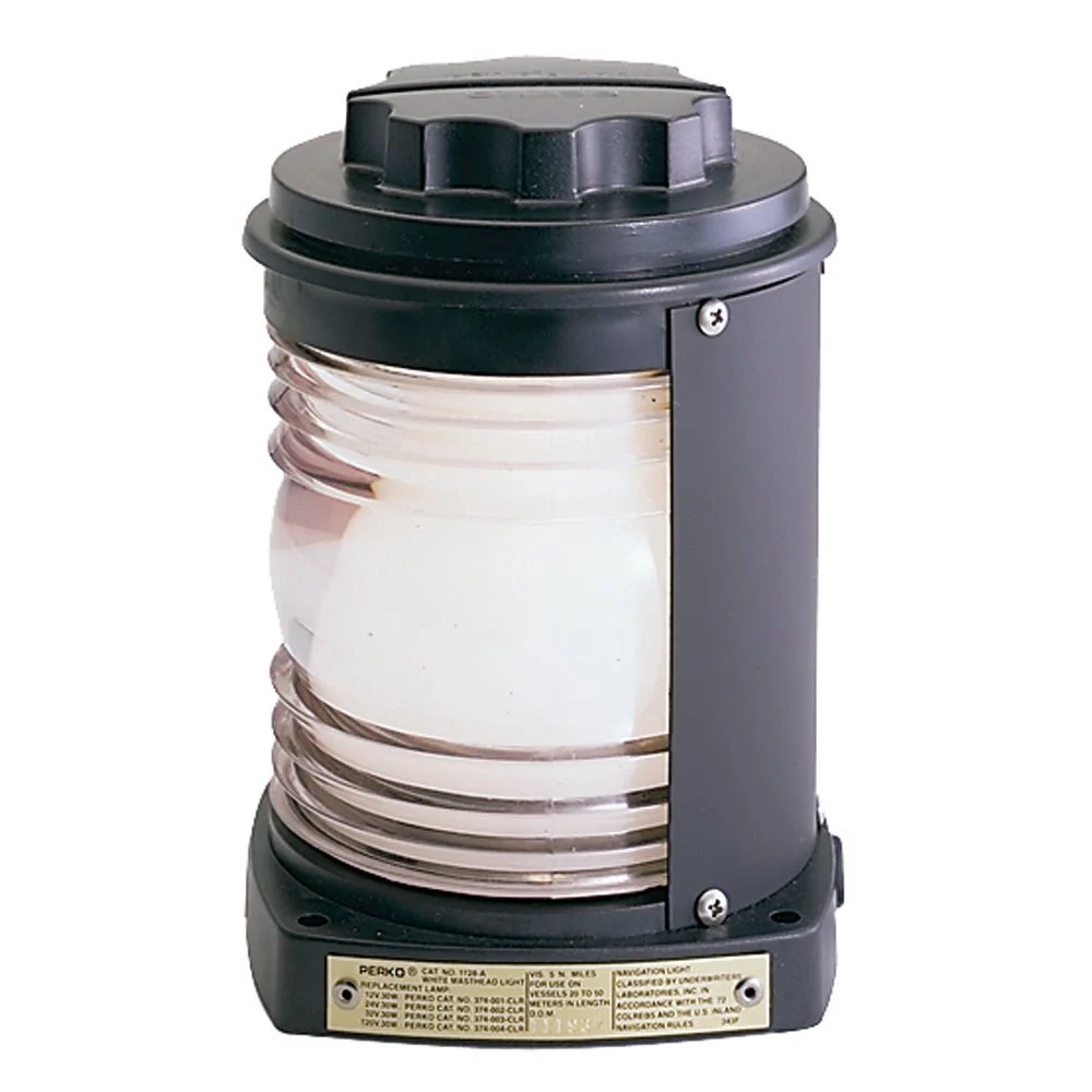 Perko Masthead Light - Black Plastic, White Lens – Marine Electrical Replacement Part