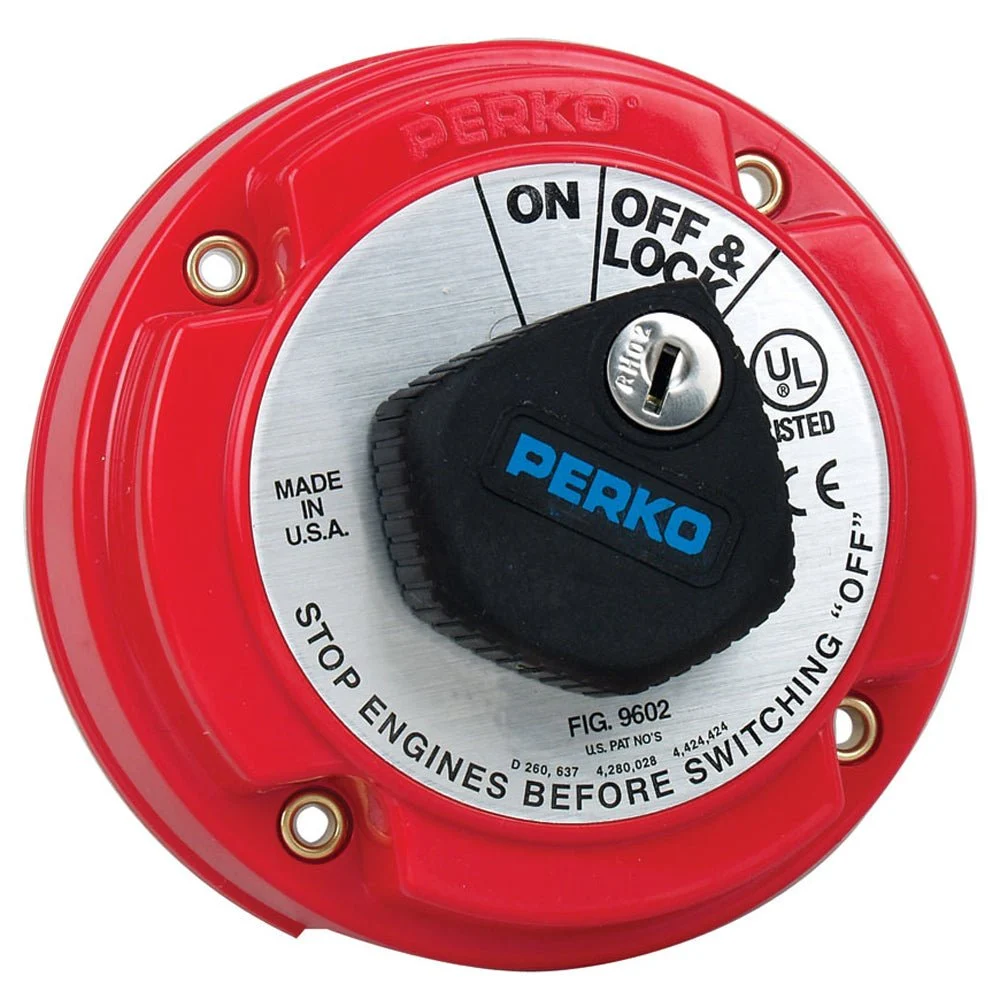 Perko Medium Duty Main Battery Disconnect Switch w/Key Lock – Marine Boat Replacement Part