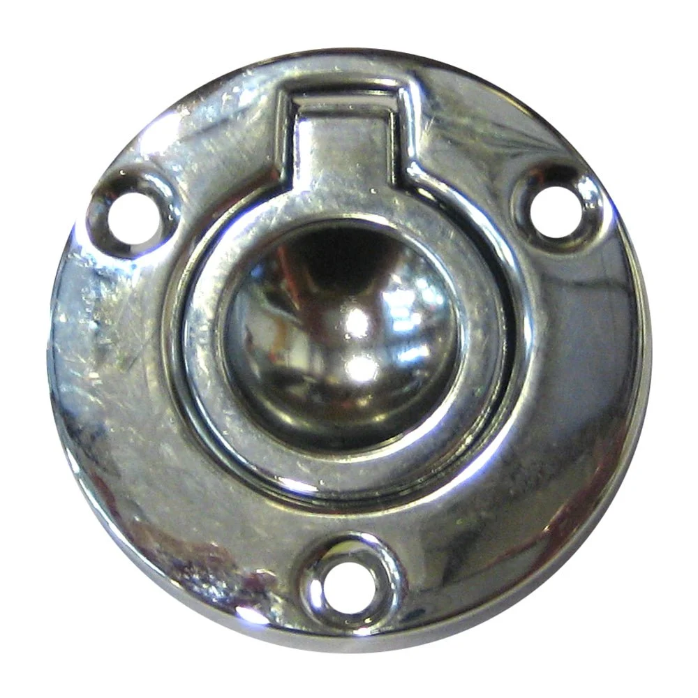 Perko Round Flush Ring Pull - 2" - Chrome Plated Zinc – Marine Boat Replacement Part