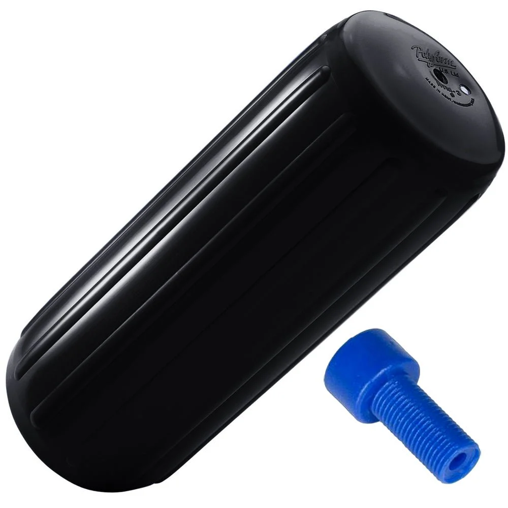 Polyform U.S. Polyform HTM-3 Fender 10.5" x 27" - Black w/Adapter – Marine Boat Replacement Part