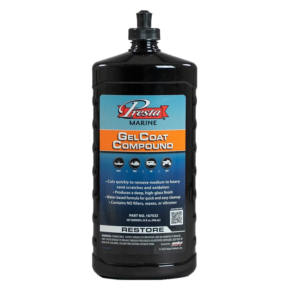 Presta Gel Coat Compound - 32 fl oz – Marine Boat Replacement Part