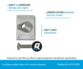 OEM Quicksilver/Mercury Anode Kit - Cavitation Plate - Aluminum 97-42121Q02