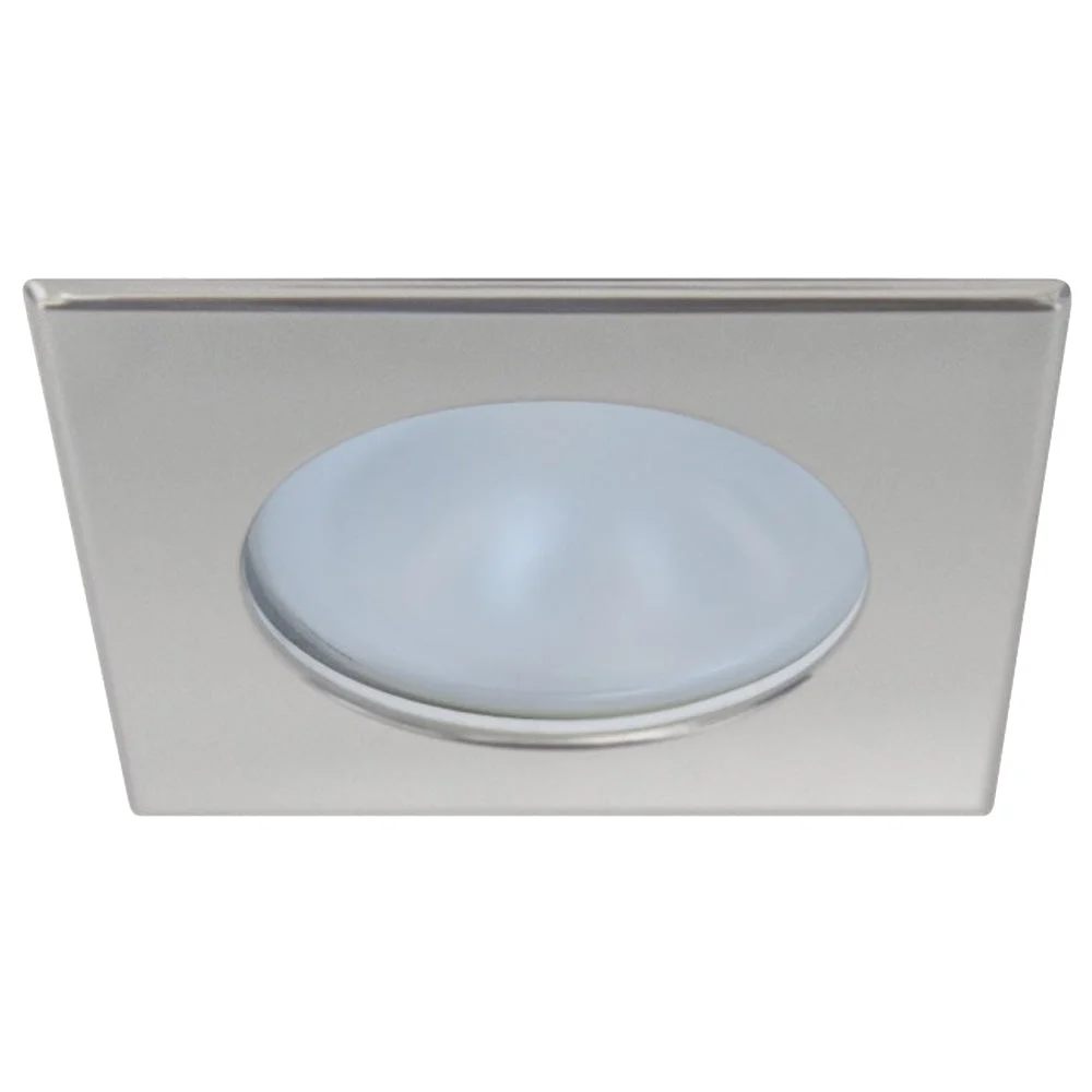 Quick Blake XP Downlight LED - 4W, IP66, Spring Mounted - Square Satin Bezel, Round Warm White Light