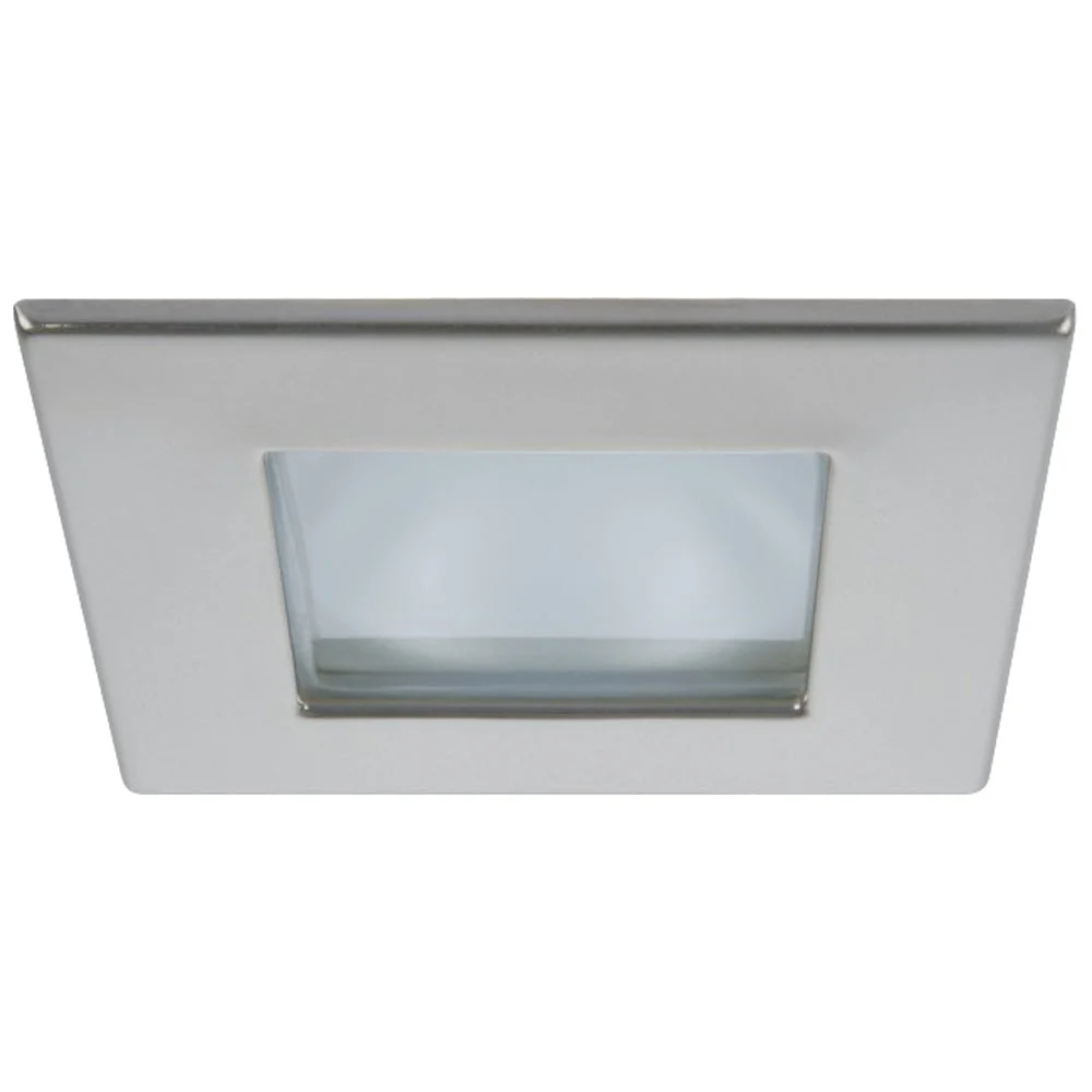 Quick Marina XP Downlight LED - 6W, IP66, Spring Mounted - Square Satin Bezel, Square Warm White Light