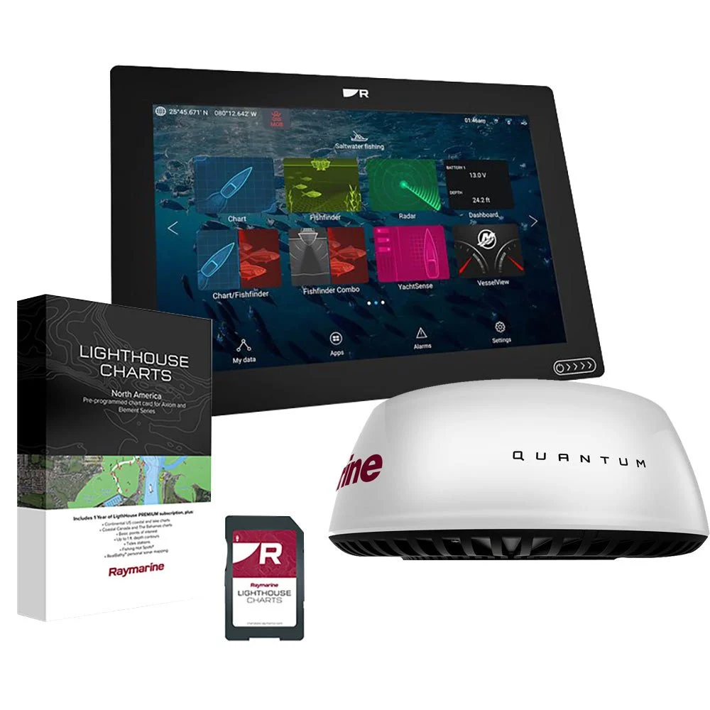 Raymarine Axiom+ 12 RV Chartplotter/Fishfinder w/Raymarine Quantum™ Q24C Radar Bundle – Marine Boat Replacement Part