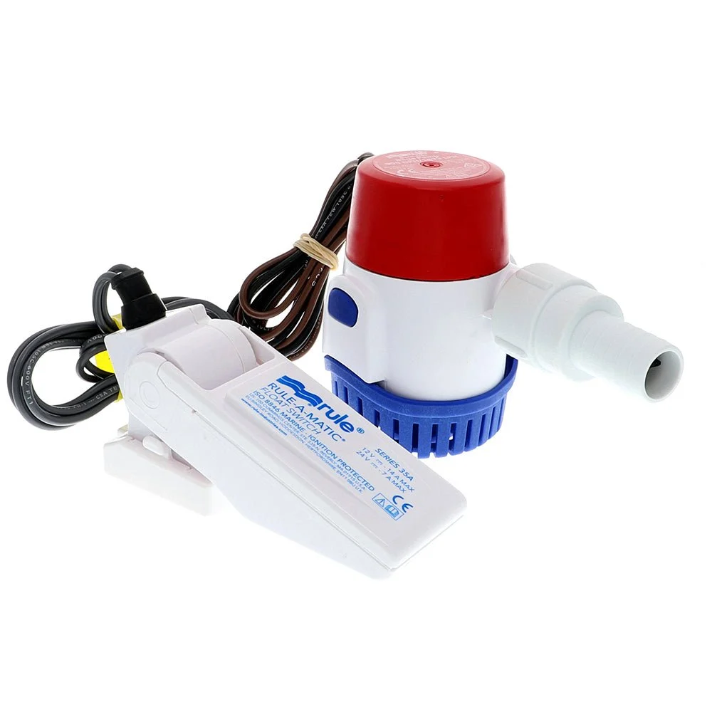 Rule 500 GPH Standard Bilge Pump Kit w/Float Switch - 12V – Marine Boat Replacement Part