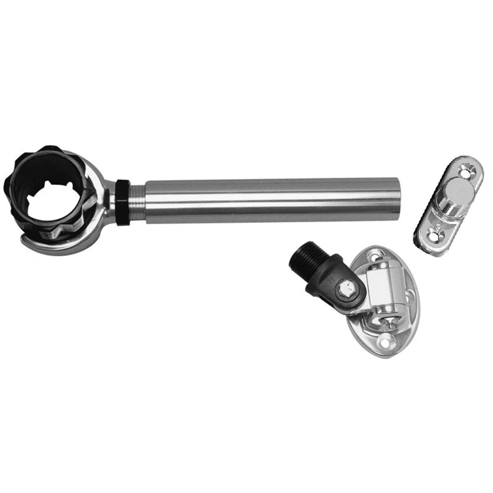 Rupp Marine Rupp Threaded Antenna Support w/6" Pipe Mount, Oval 4-Way Base & 1.5" Collar