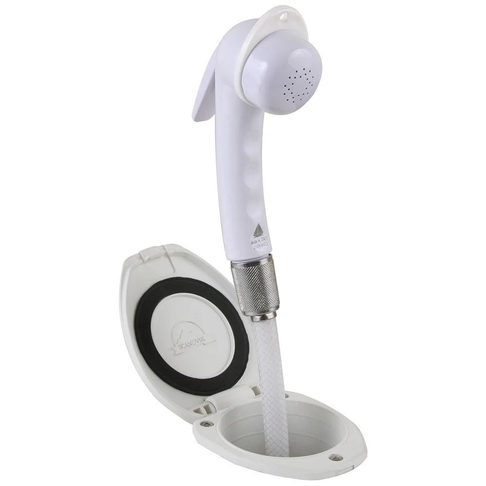 Scandvik Recessed Shower w/6' White Hose - Euro Trigger Sprayer – Marine Boat Replacement Part