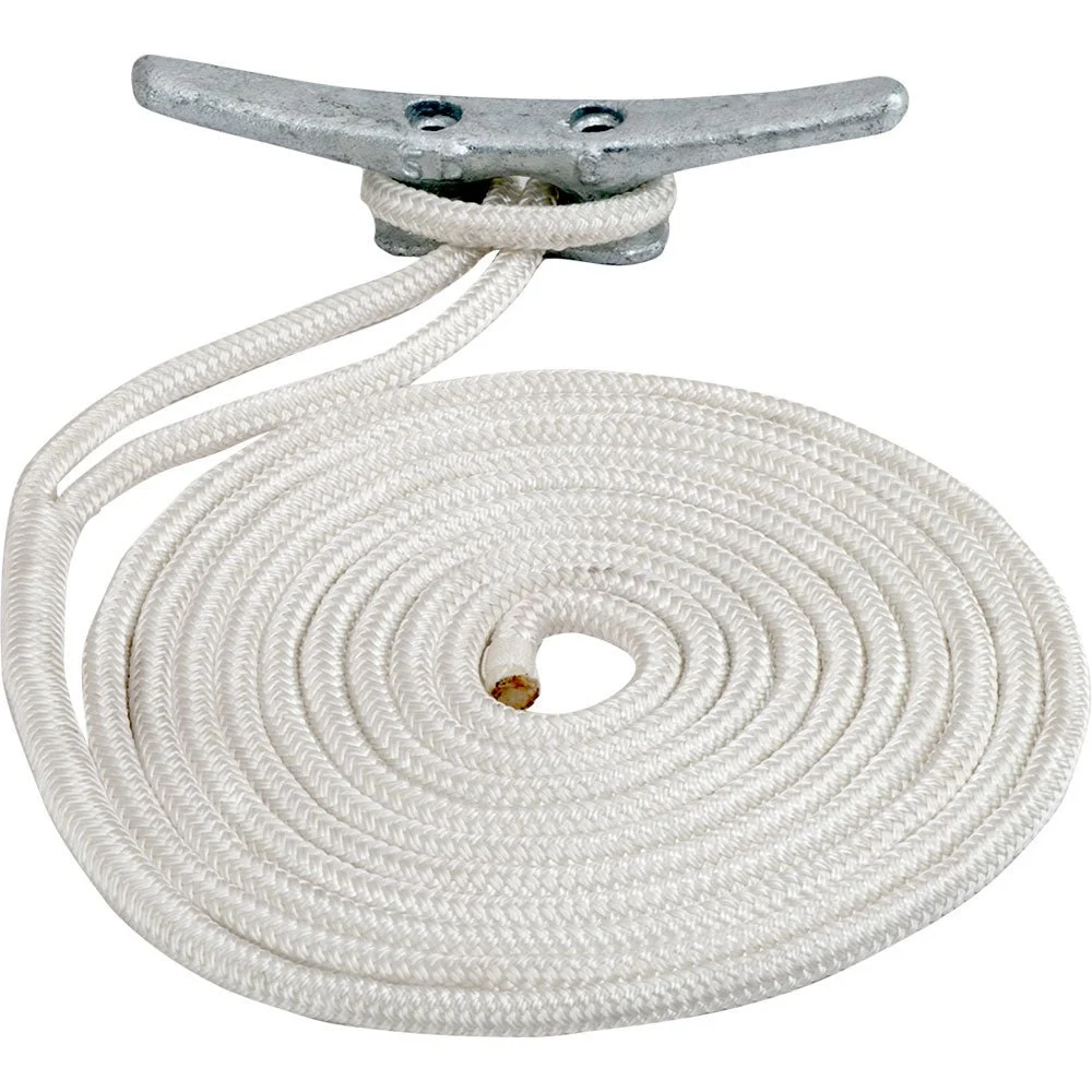 Sea-Dog Double Braided Nylon Dock Line - 3/4" x 35' - White – Marine Boat Replacement Part