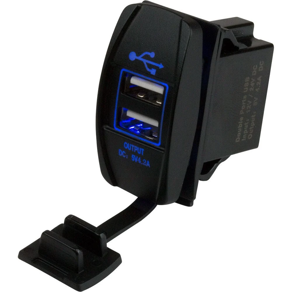 Sea-Dog Dual USB Rocker Switch Style Power Socket – Marine Electrical Replacement Part
