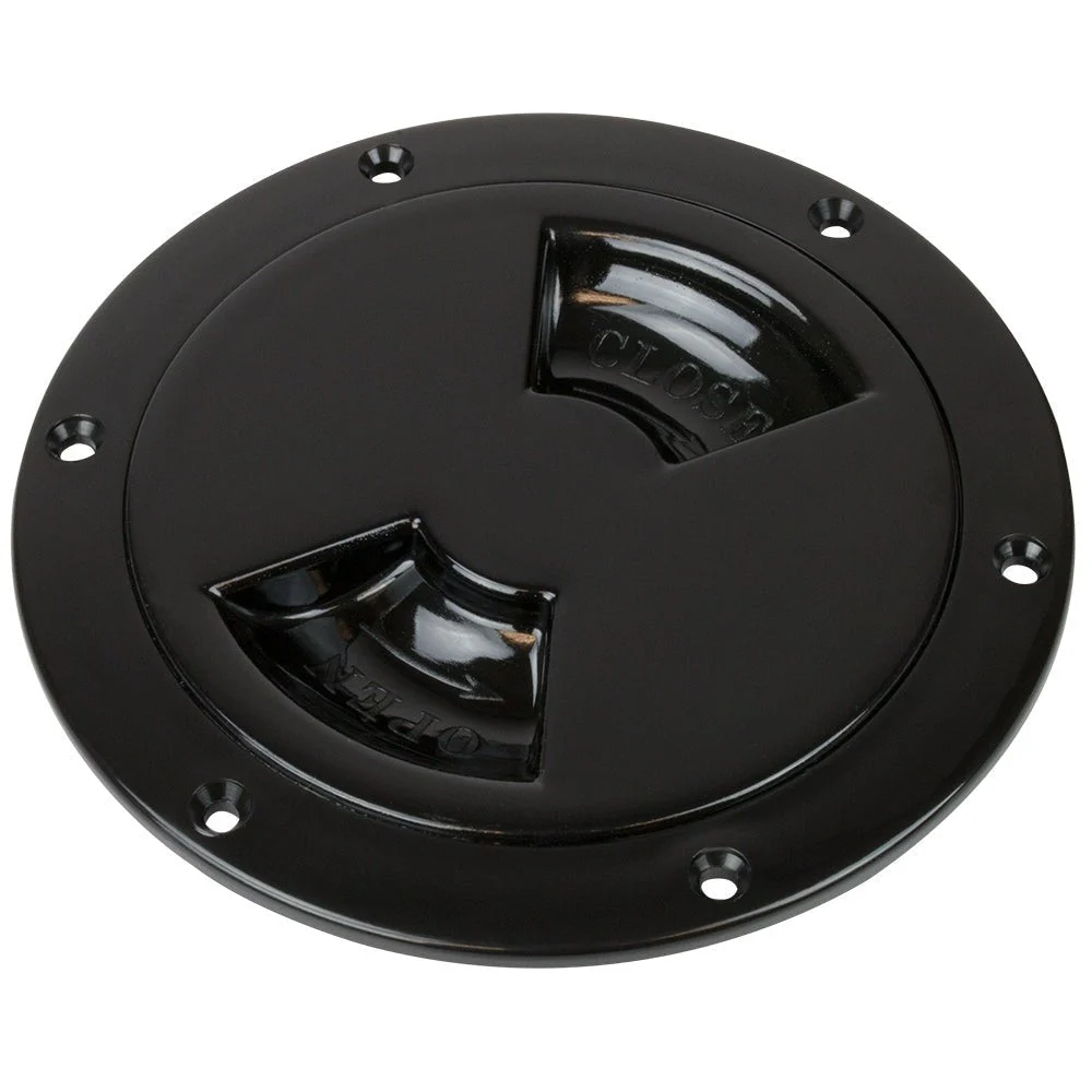 Sea-Dog Quarter-Turn Smooth Deck Plate w/Internal Collar - Black - 8" – Marine Boat Replacement Part