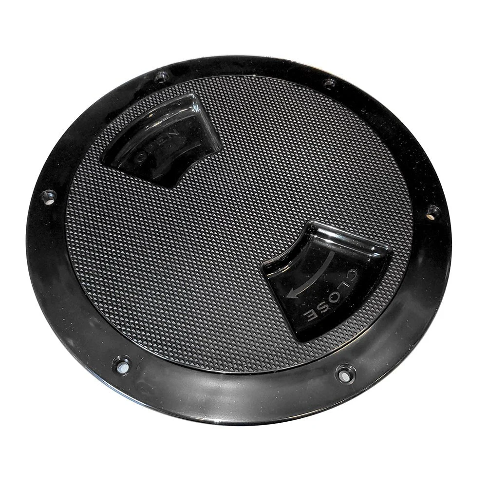 Sea-Dog Quarter-Turn Textured Deck Plate w/Internal Collar - Black - 8" – Marine Boat Replacement Part