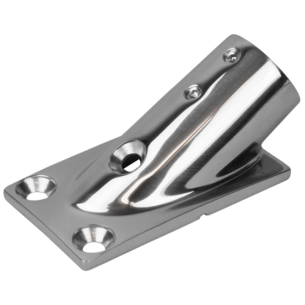 Sea-Dog Rail Base Fitting Rectangular Base 30° 316 Stainless Steel - 1-7/8" x 3-3/16" - 1" OD – Marine Boat Replacement Part