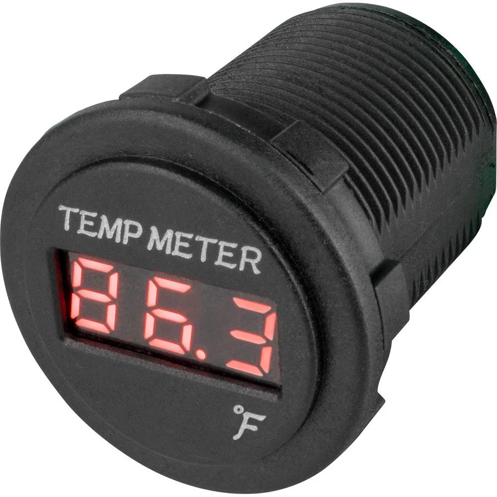 Sea-Dog Round Red LED Temperature Meter – Marine Electrical Replacement Part