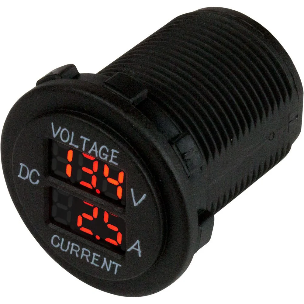 Sea-Dog Round Voltage & Amp Meter - 6V-30V & 0 Amp - 10 Amp Meter – Marine Boat Replacement Part