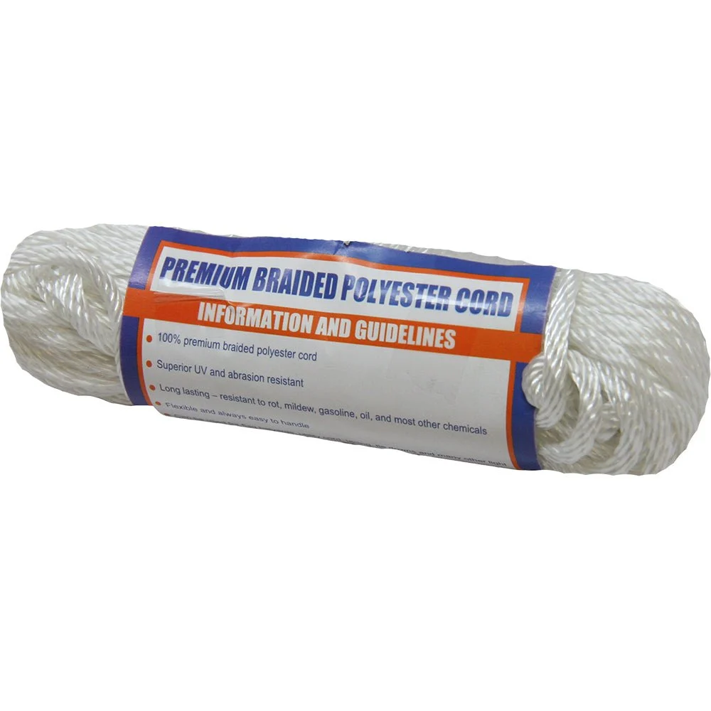 Sea-Dog Solid Braid Polyester Cord Hank - 5/32" x 50' - White – Marine Boat Replacement Part