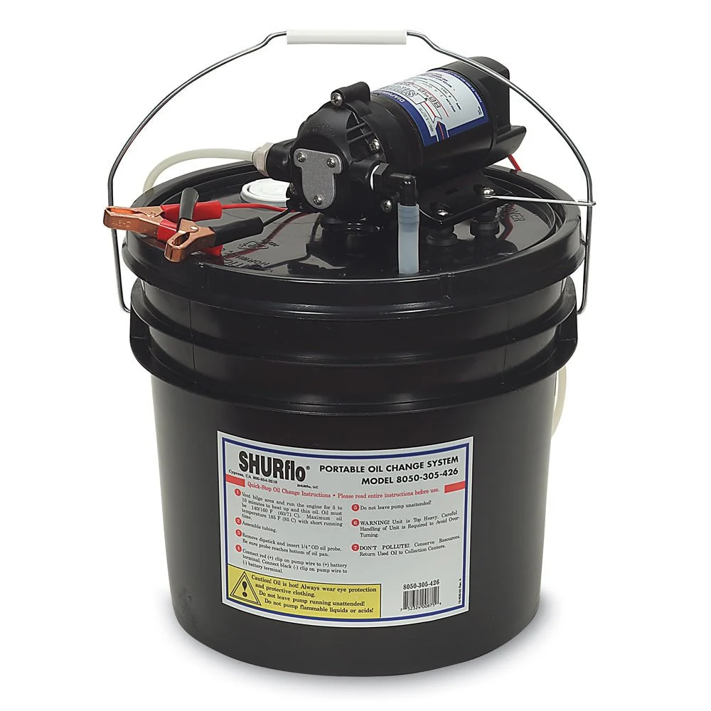 Shurflo by Pentair Oil Change Pump w/3.5 Gallon Bucket - 12 VDC, 1.5 GPM – Marine Electrical Replacement Part