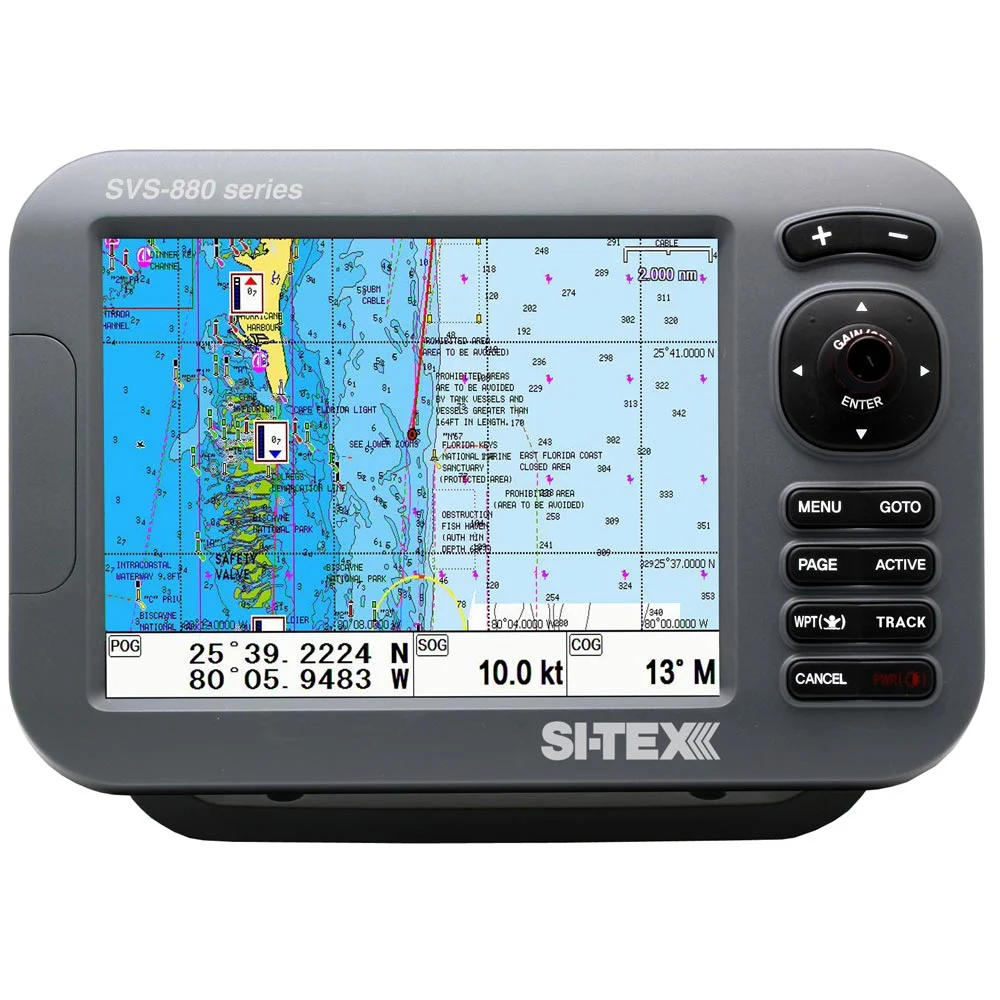 Si-Tex Standalone 8" Chartplotter System w/Color LCD, Internal & External GPS Antenna & C-MAP 4D Card – Marine Boat Replacement Part