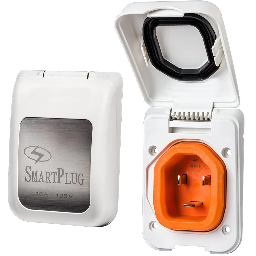 SmartPlug 30 AMP Male Non-Metallic Inlet Cover - White – Marine Boat Replacement Part