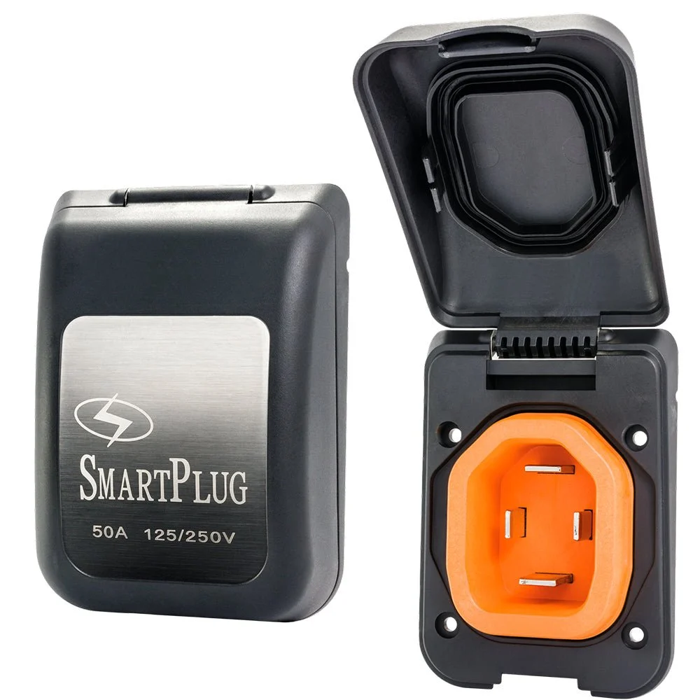 SmartPlug 50 AMP Male Non-Metallic Inlet Cover - Black – Marine Boat Replacement Part