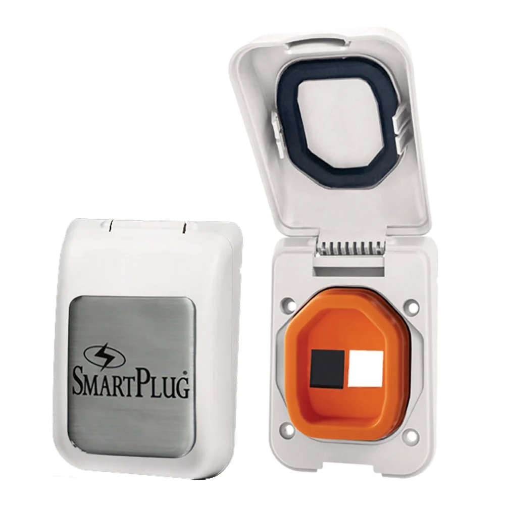 SmartPlug Data Port Case/Inlet Only - White Cover w/One Blank Plug & One Open Port – Marine Boat Replacement Part