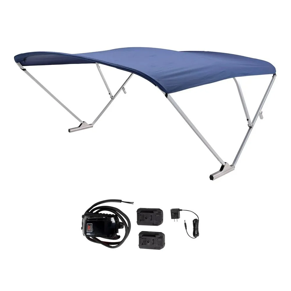 SureShade Battery Powered Bimini - Clear Anodized Frame & Navy Fabric – Marine Electrical Replacement Part