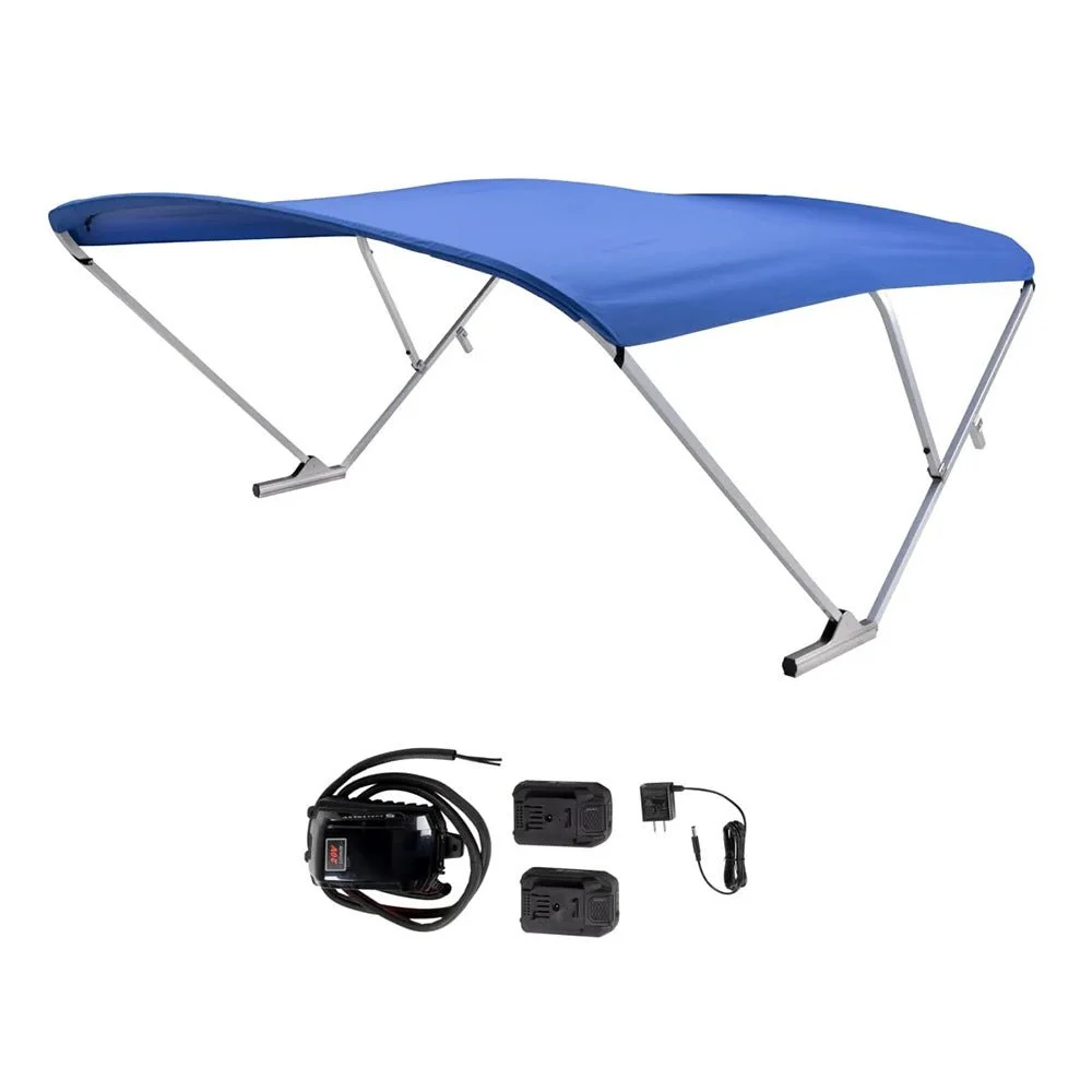 SureShade Battery Powered Bimini - Clear Anodized Frame & Pacific Blue Fabric – Marine Electrical Replacement Part
