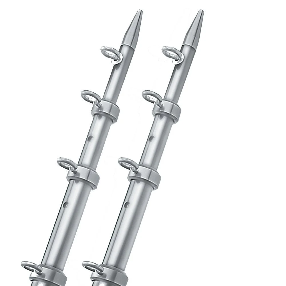 TACO Marine TACO 15' Silver/Silver Outrigger Poles - 1-1/8" Diameter