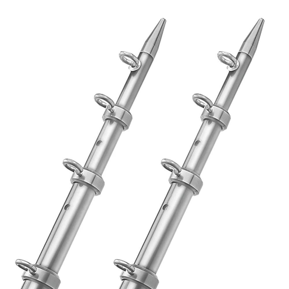 TACO Marine TACO 15' Telescopic Outrigger Poles HD 1-½" - Silver/Silver