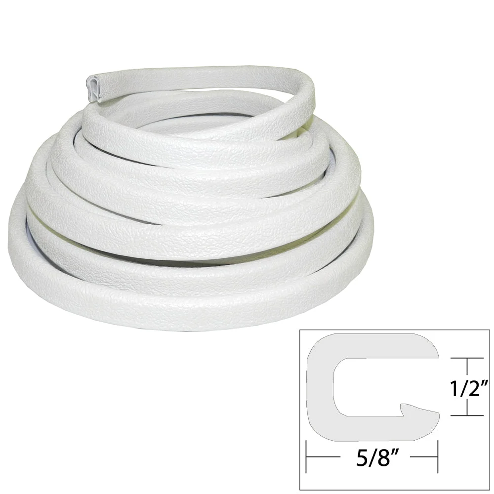 TACO Marine TACO Flexible Vinyl Trim - ½" Opening x ⅝"W x 25'L - White