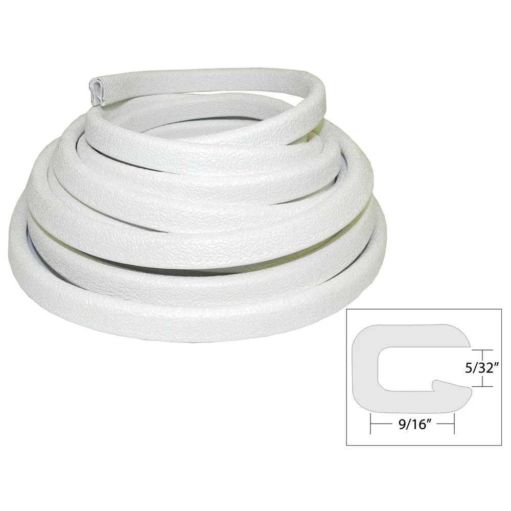 TACO Marine TACO Flexible Vinyl Trim - 5/32" Opening x 9/16"W x 25'L - White