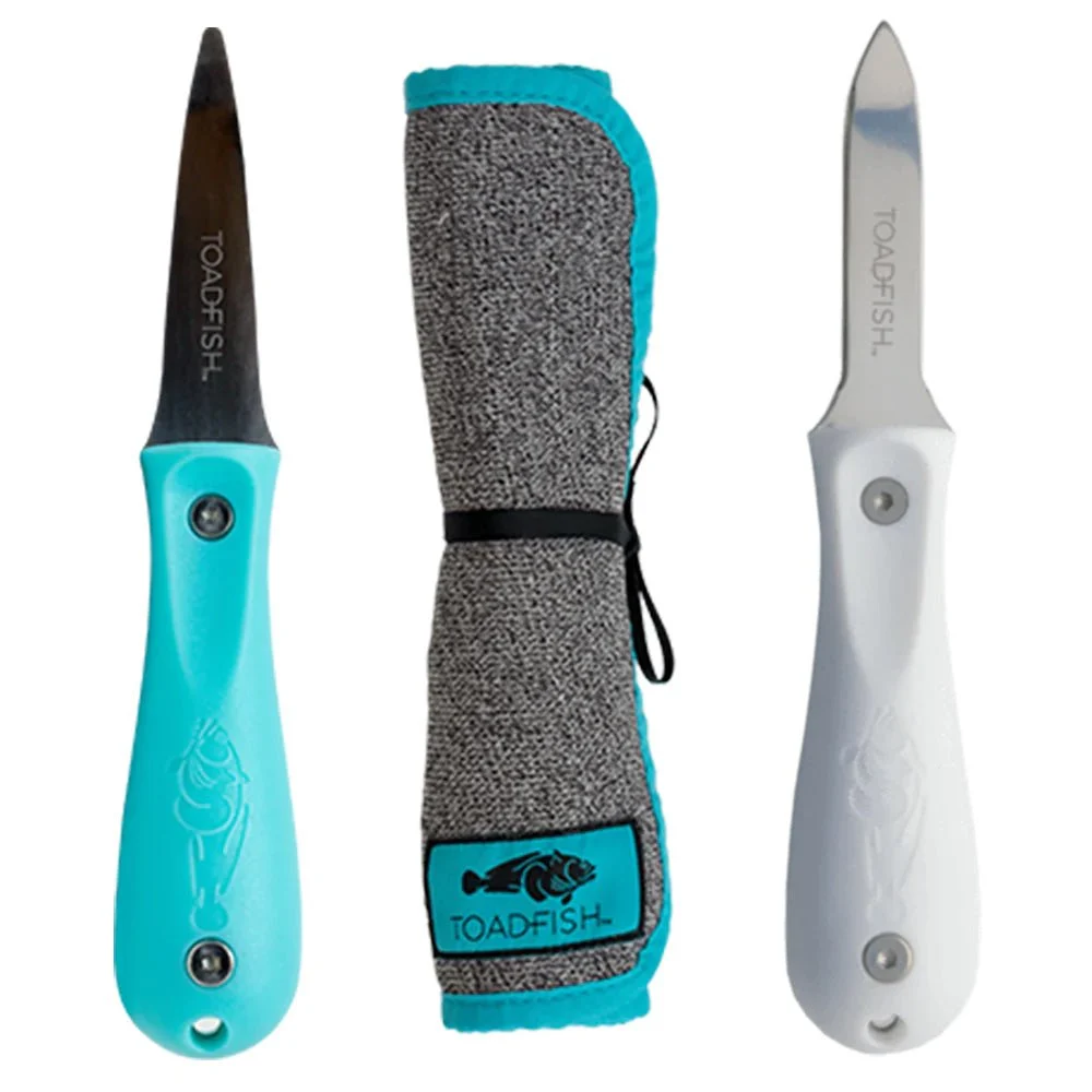 Toadfish Shucker's Bundle - Put 'Em Back Oyster Knife, Professional Oyster Knife & Cut-Proof Shucking Cl – Marine Boat Replacement Part
